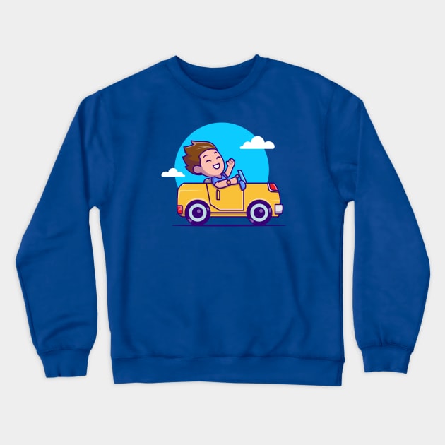 Man Driving Car Crewneck Sweatshirt by Catalyst Labs